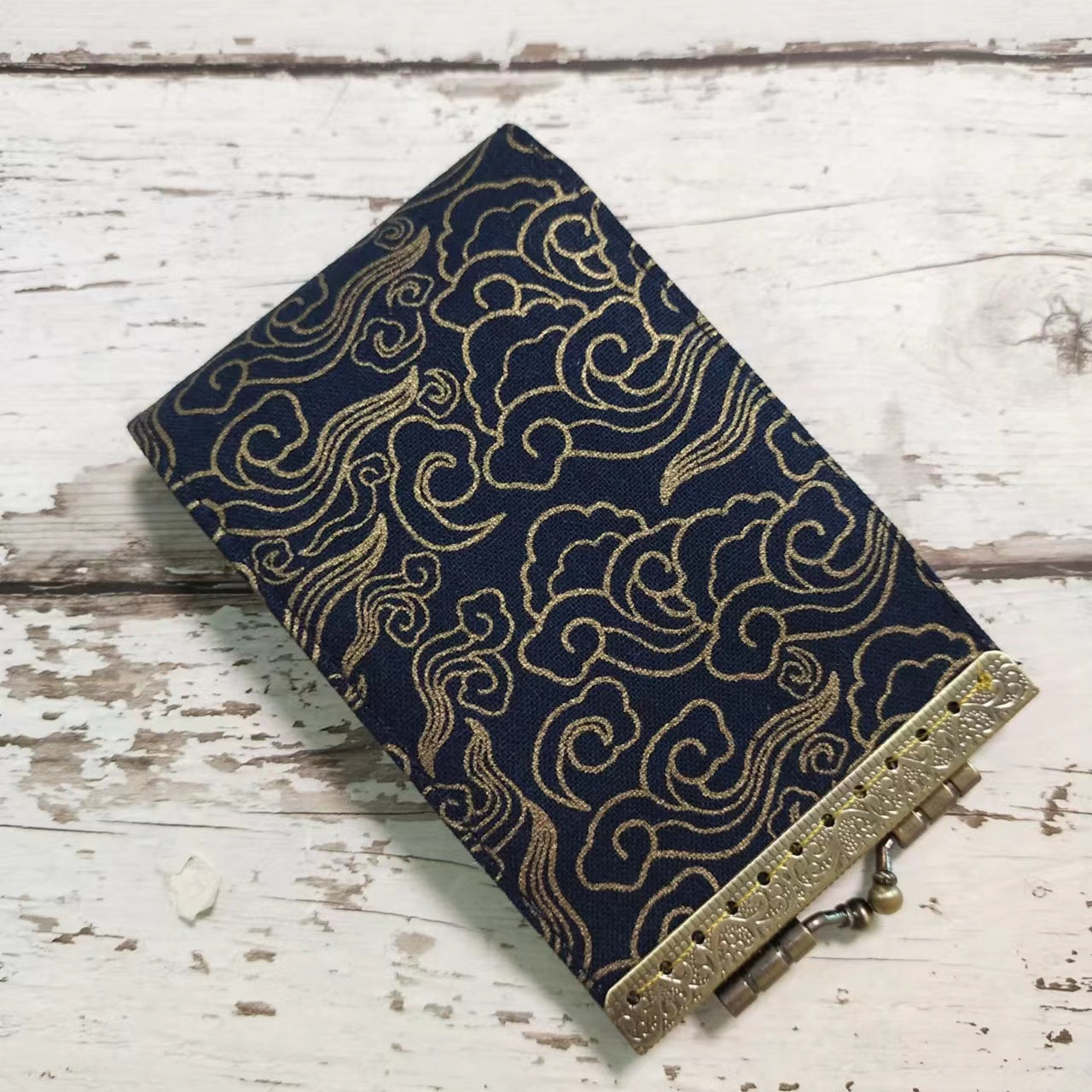 Minimalist Card Wallet, Card Holder - Japanese Gold-Plated Dragonfly/Cloud