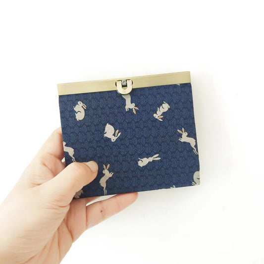 Clutch Wallet - Japanese Indigo Rabbits