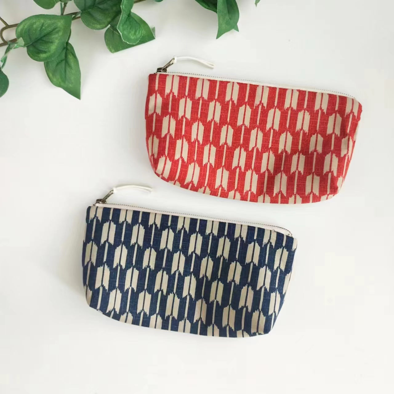 Zipper Pouch, Japanese Indigo, Pencil Case, Glasses Case - Arrows