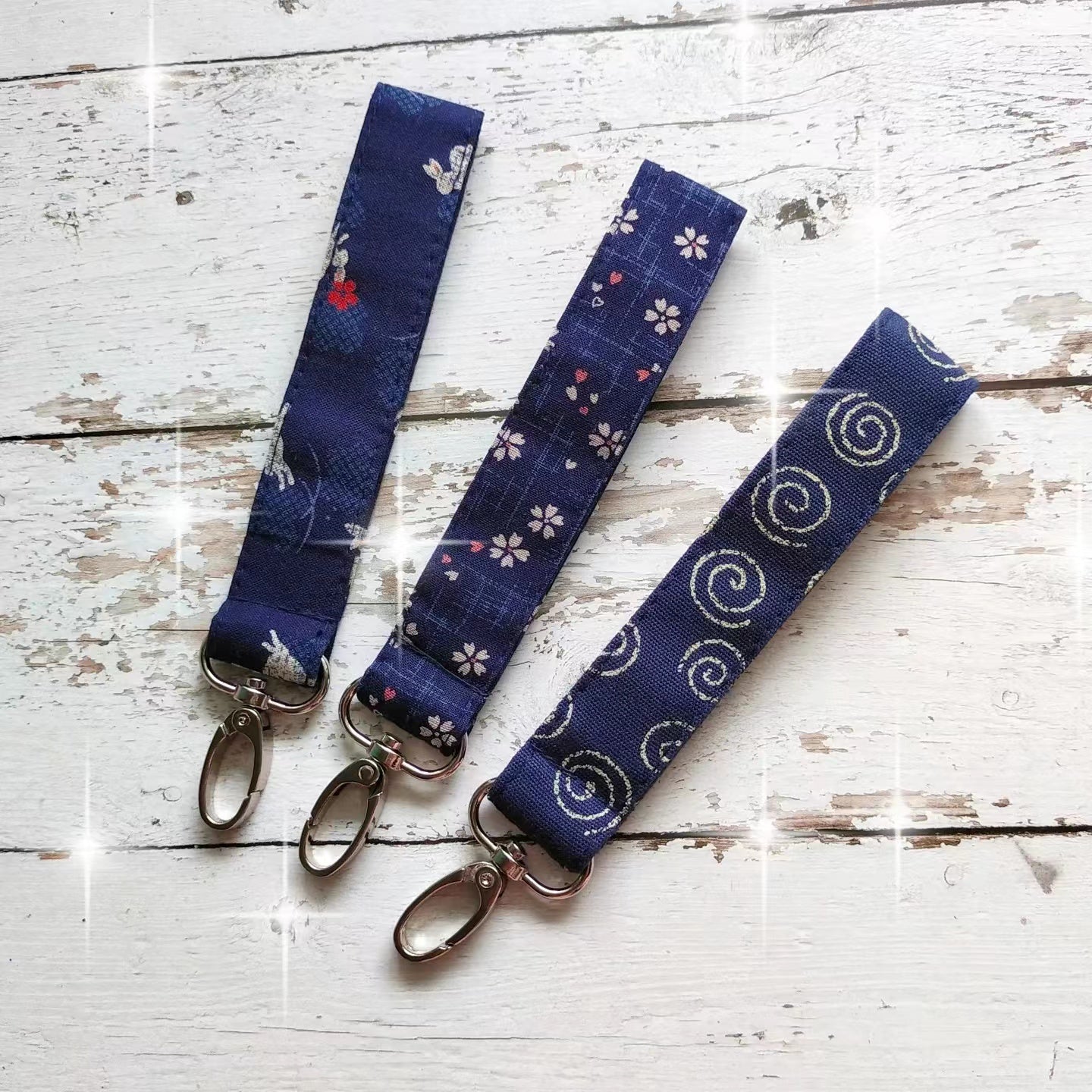 Keychain Lanyard with Japanese Fabric