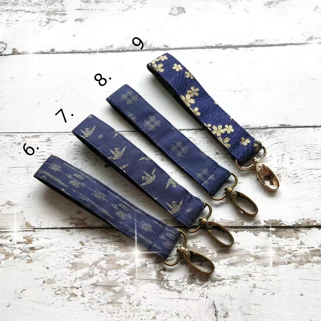 Keychain Lanyard with Japanese Fabric