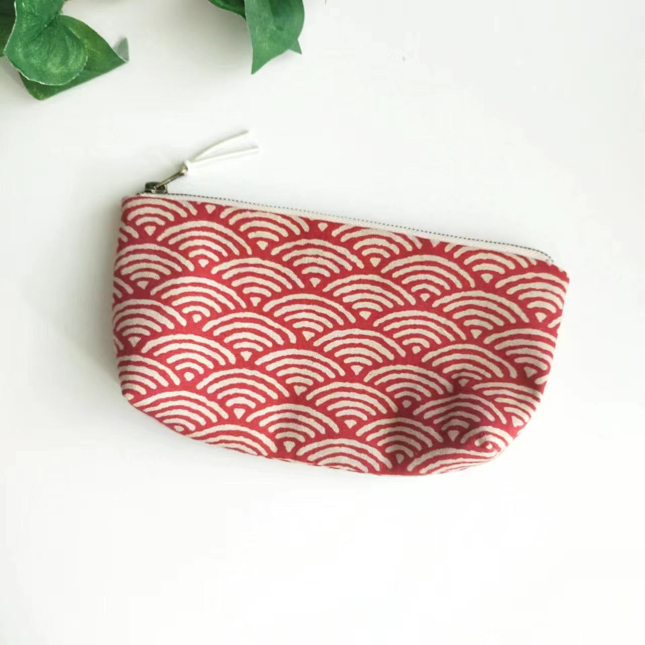 Zipper Pouch, Japanese Indigo, Pencil Case, Glasses Case, Seigaiha Wave