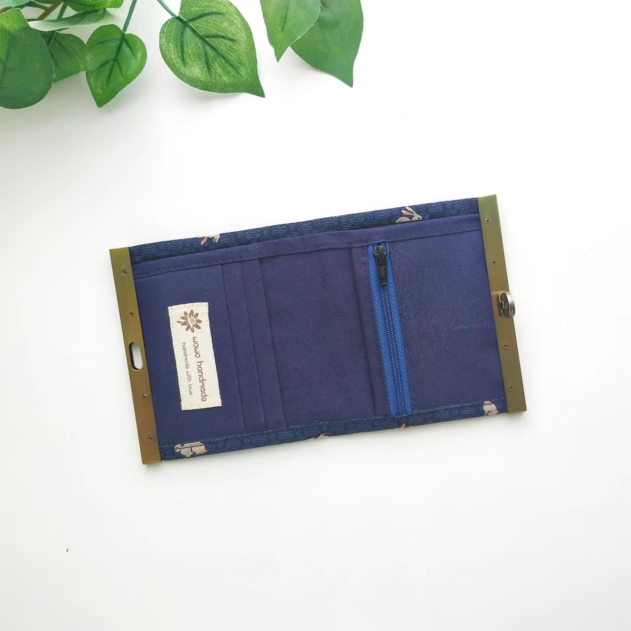 Clutch Wallet - Japanese Indigo Rabbits