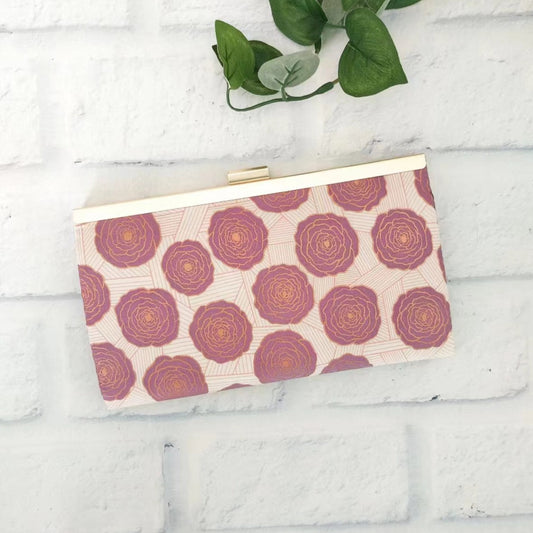 Classic Clutch Wallet - Floradora Bunch of Roses Metallic Lupine