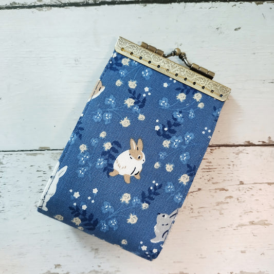 Card Holder - Rabbits in Blue