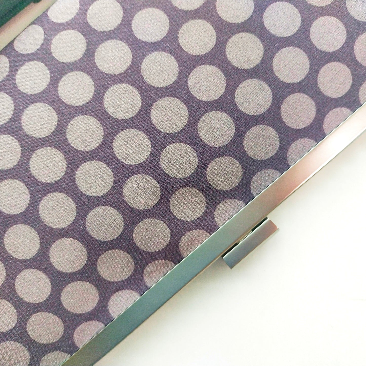 Classic Clutch Wallet - Vintage Purple & Gray Polka Dot