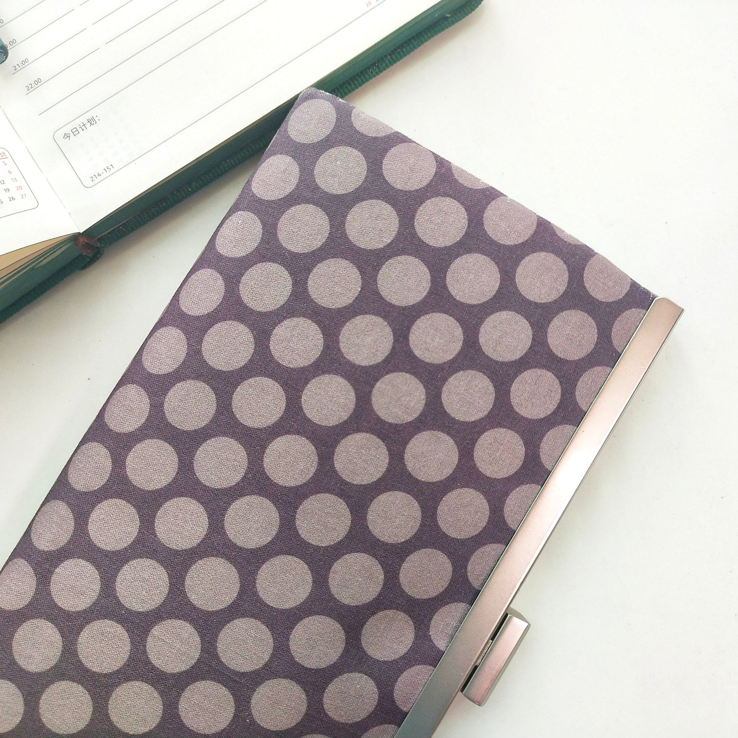 Classic Clutch Wallet - Vintage Purple & Gray Polka Dot