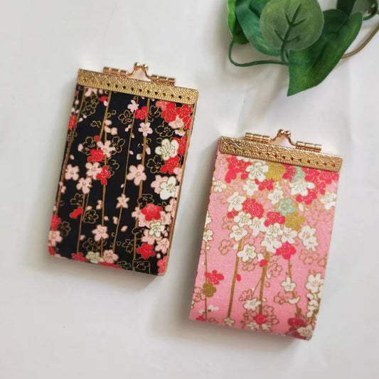 Minimalist Card Wallet, Card Holder - Blooming in Black