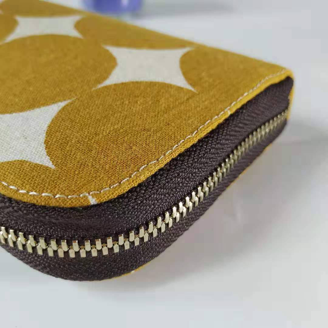 Long Zipper Wallet - Yellow Polka Dot