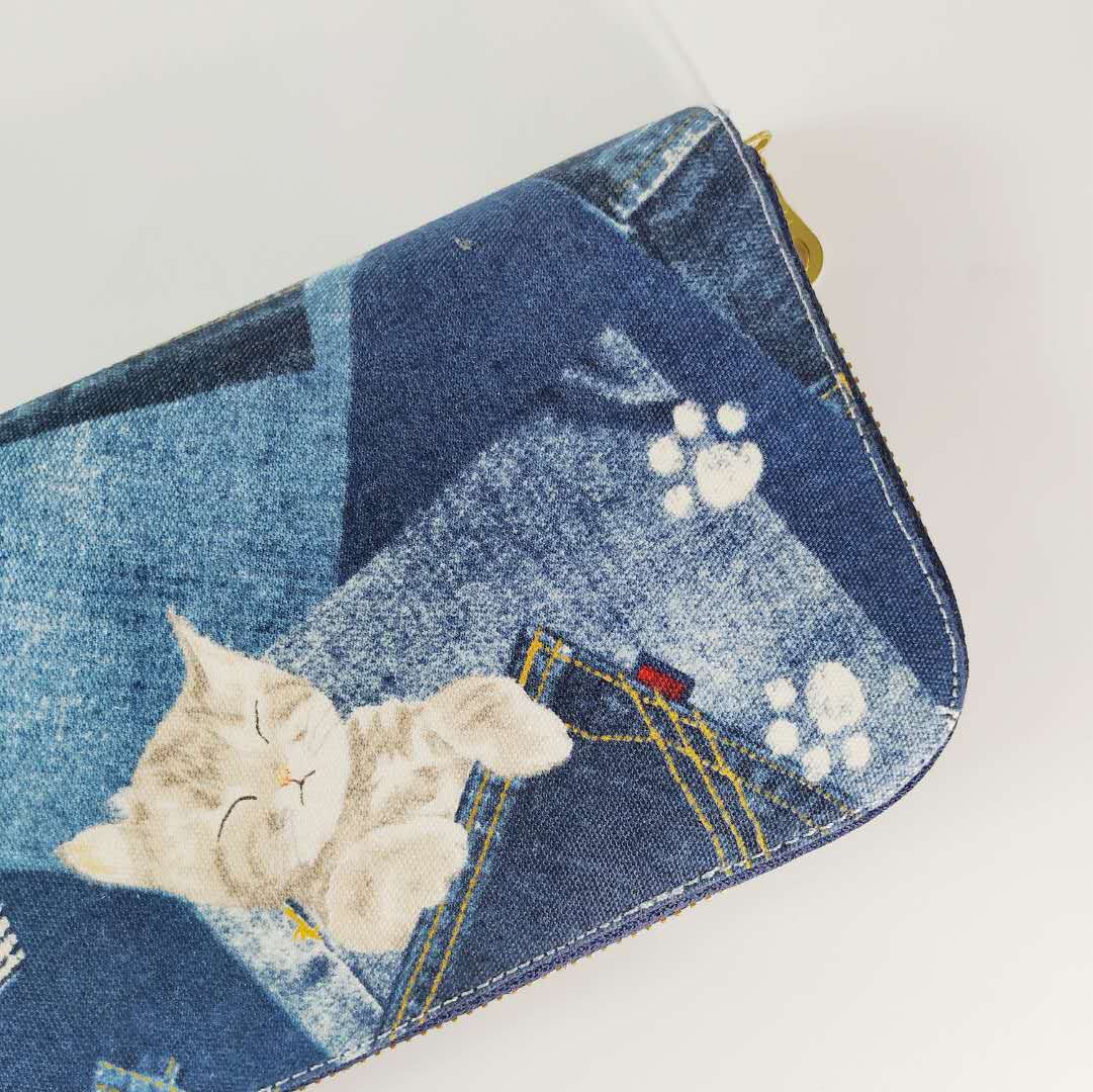 Long Zipper Wallet - Cat in Pocket