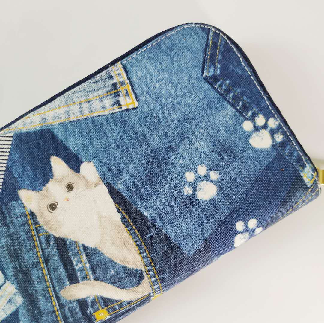 Long Zipper Wallet - Cat in Pocket