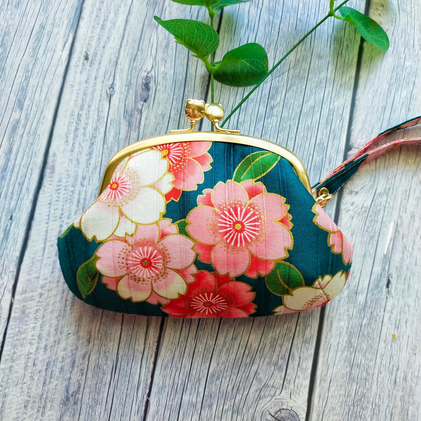 Double Clasp Wristlet Purse - Japanese Sakura