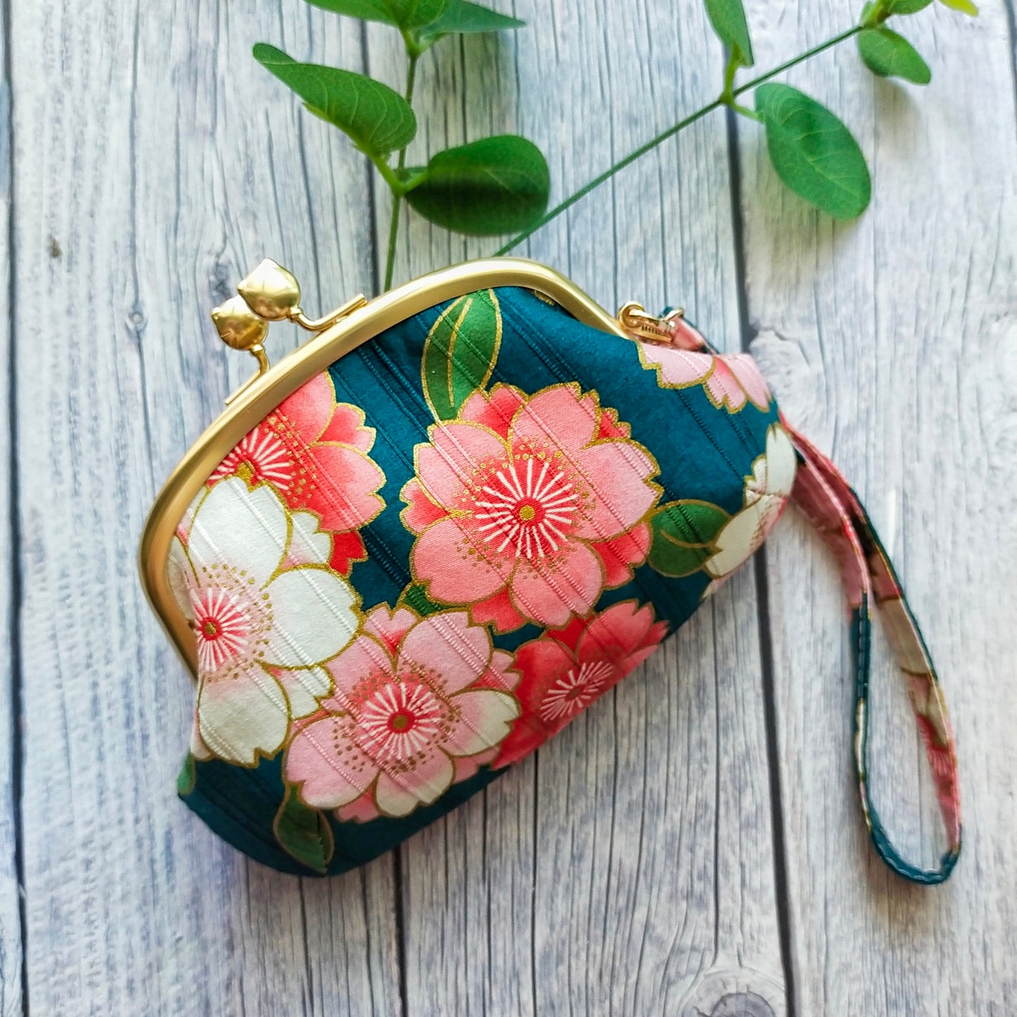 Double Clasp Wristlet Purse - Japanese Sakura