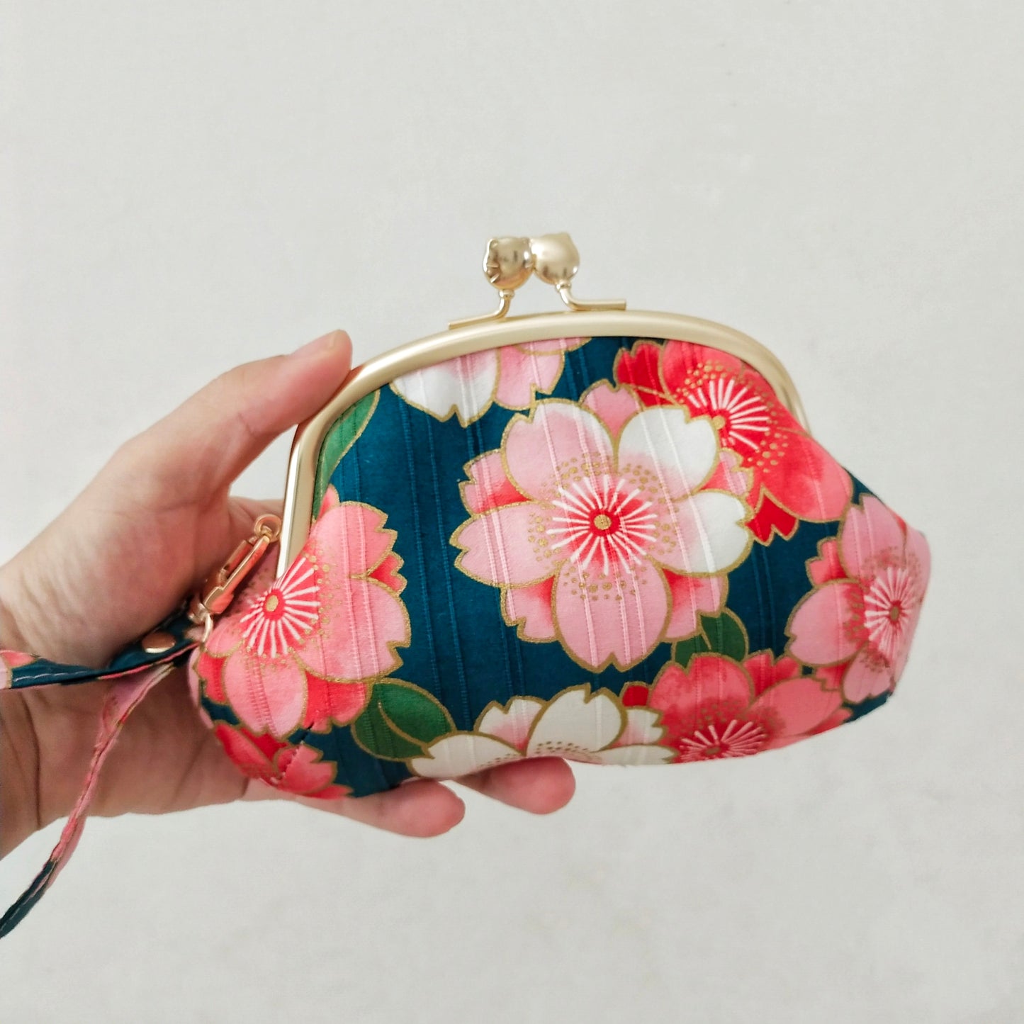 Double Clasp Wristlet Purse - Japanese Sakura