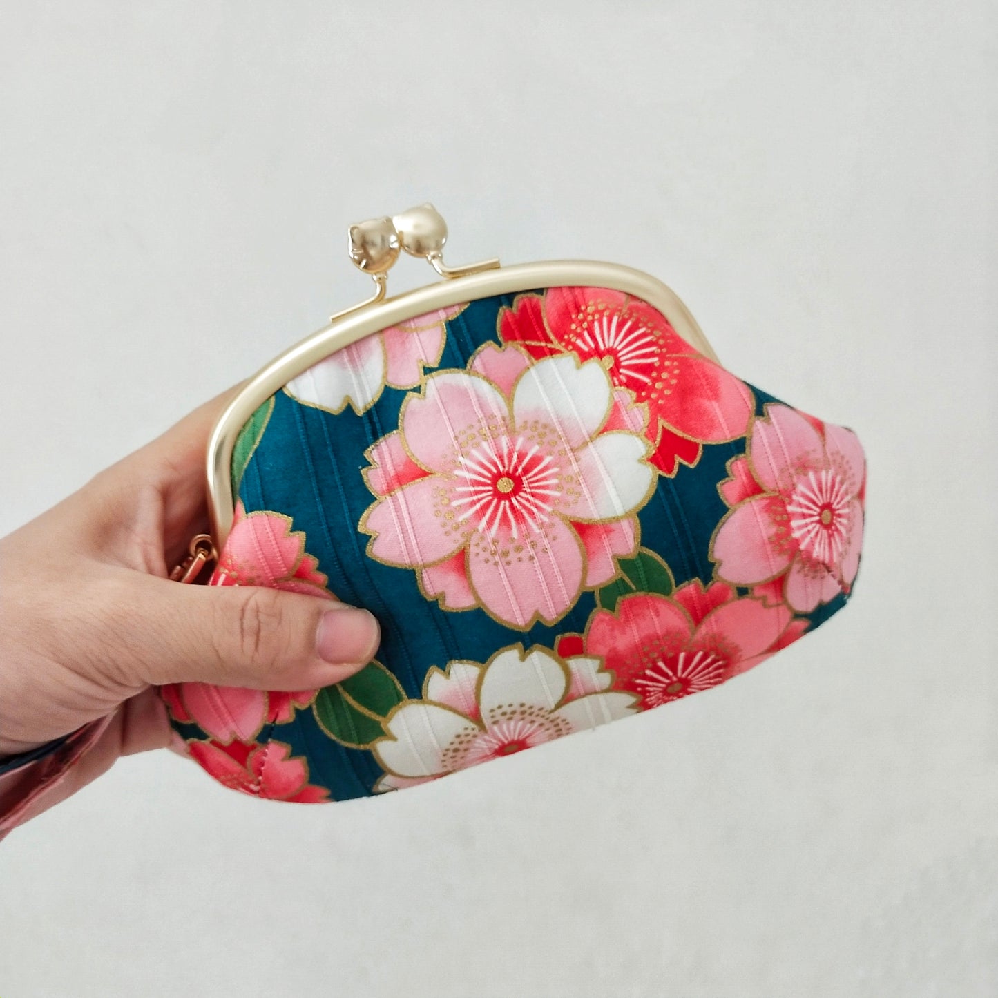 Double Clasp Wristlet Purse - Japanese Sakura