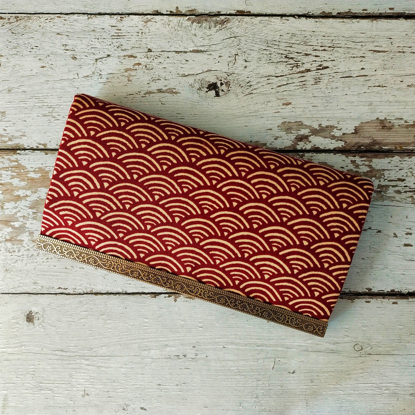 Clutch Wallet - Japanese Seigaiha Wave (Red)