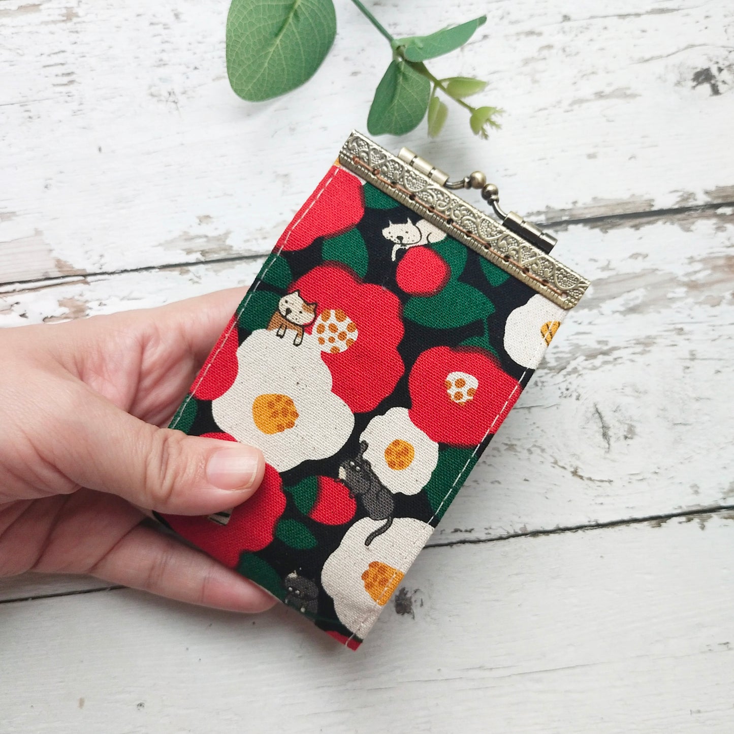 Card Holder - Cats in Flowers