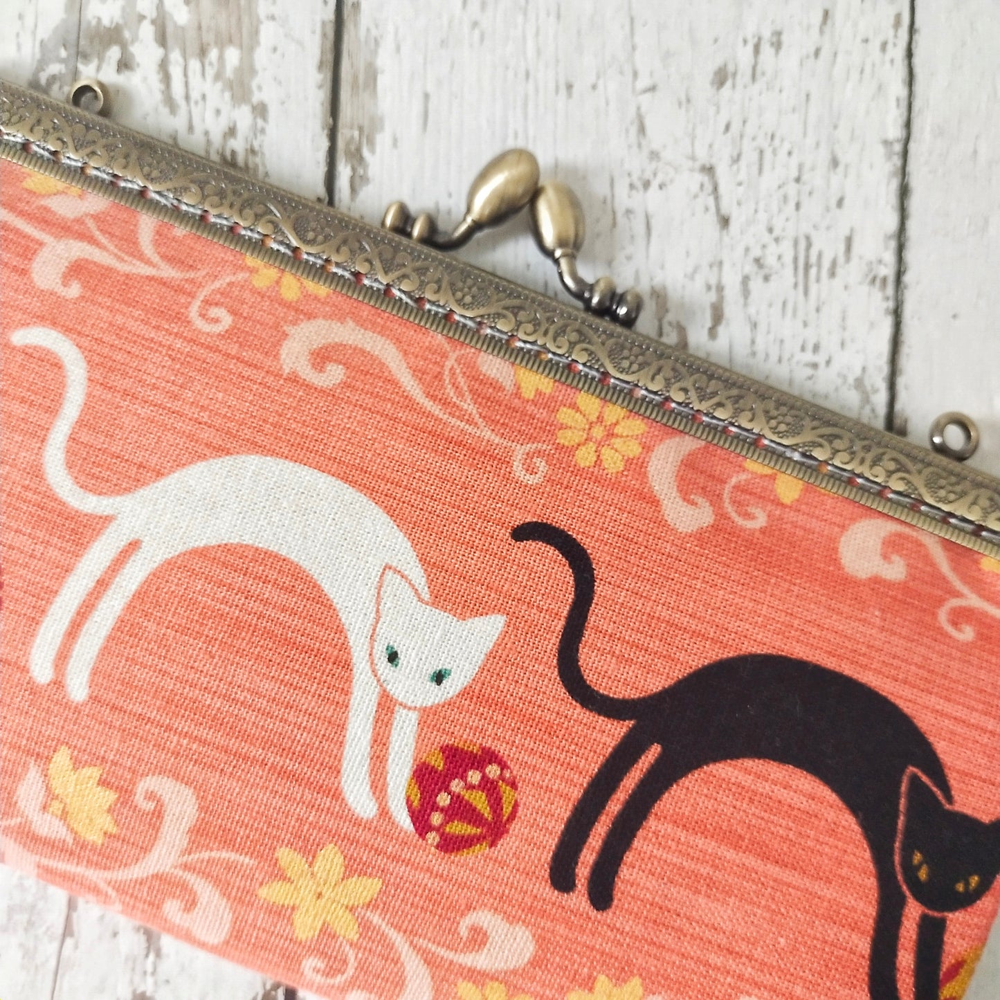 Crossbody Wallet Bag - Black & White Cats